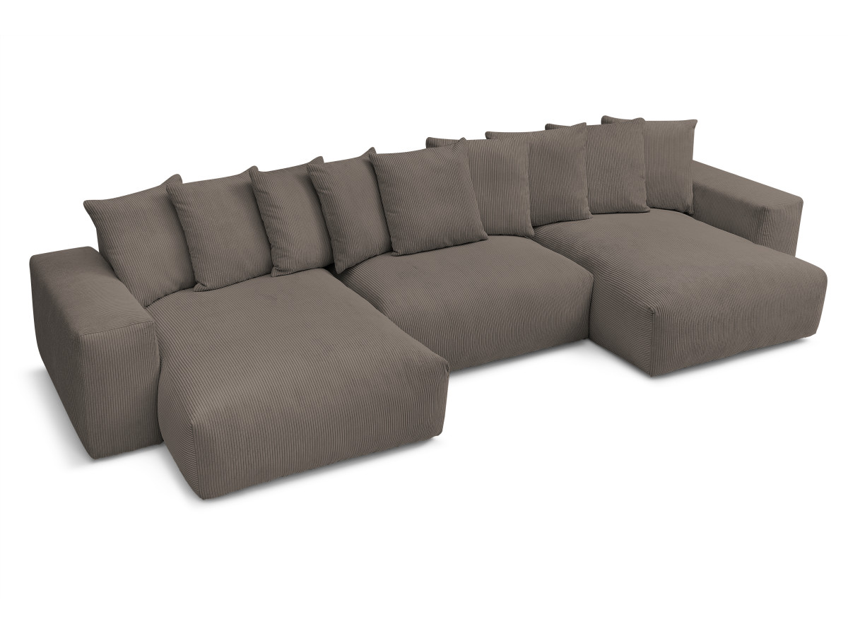 Bobochic Voltaire Wohnlandschaft 420 × 174 cm Cordsamt Taupe