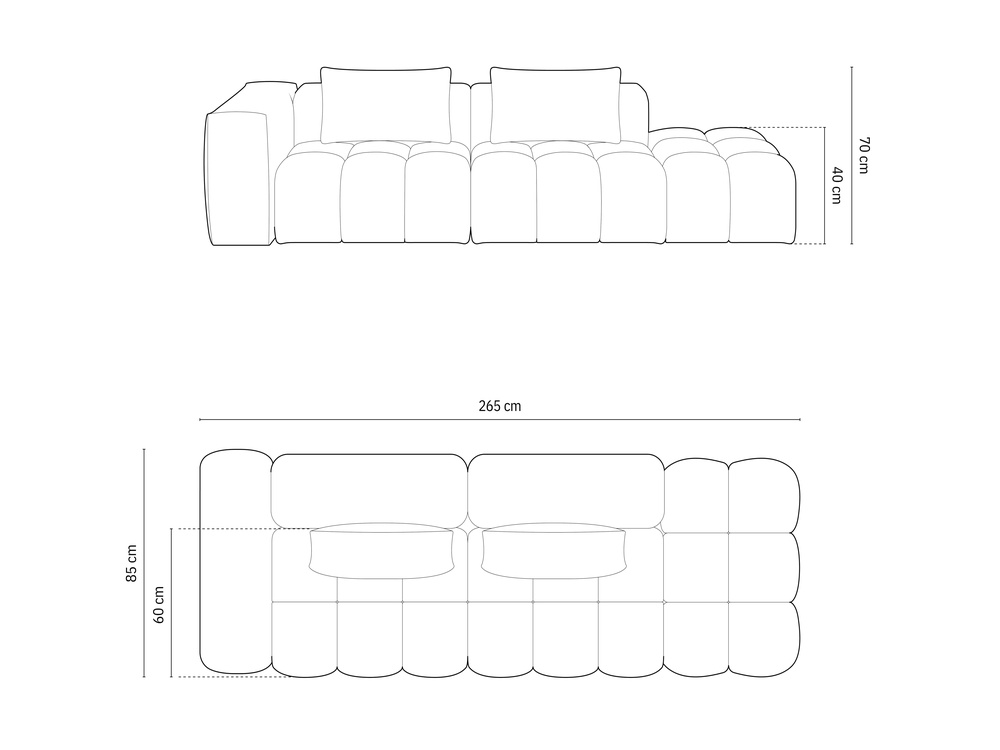 Cosmopolitan Design Sofa Verona 4-Sitzer offen Samt Casino Schwarz Links