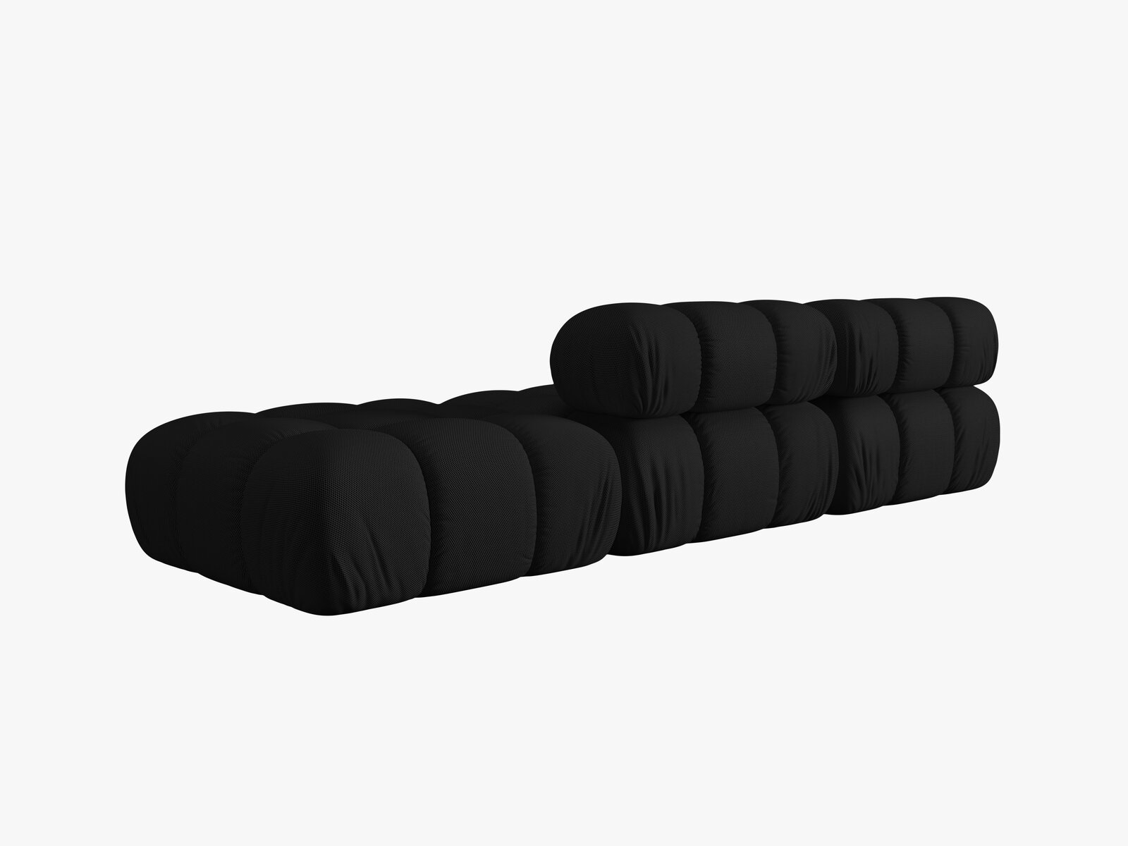 Micadoni Modulares Sofa Bellis 4-Sitzer Rechts 3D-Stoff Sonic Schwarz