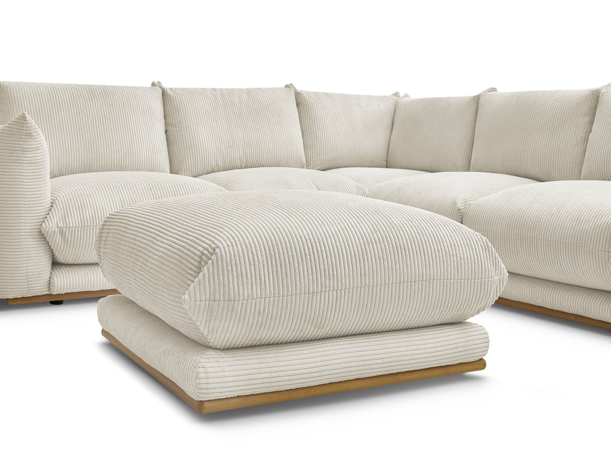 Bobochic Ernest Ecksofa mit Pouf Cordsamt Beige