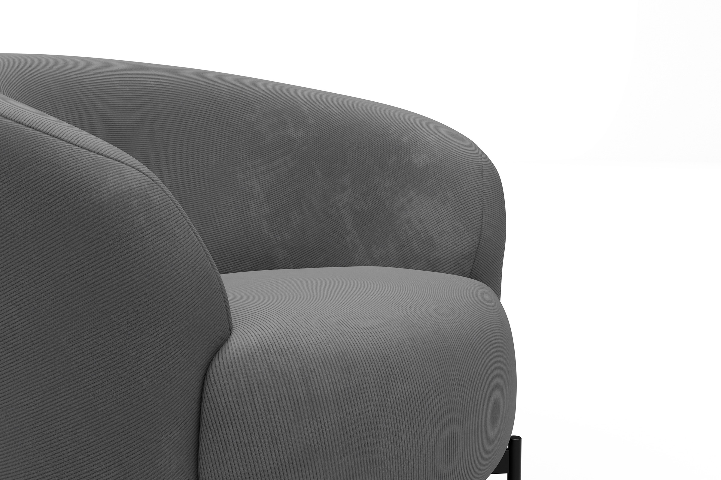 Sessel Ronda X-Metallgestell Schwarz Cordufine-Grey