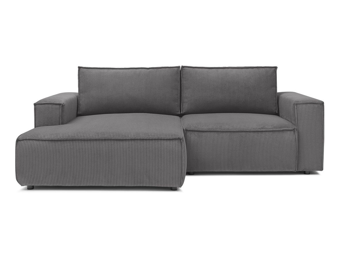 Bobochic Nihad Ecksofa Cordsamt Dunkelgrau Ecke links