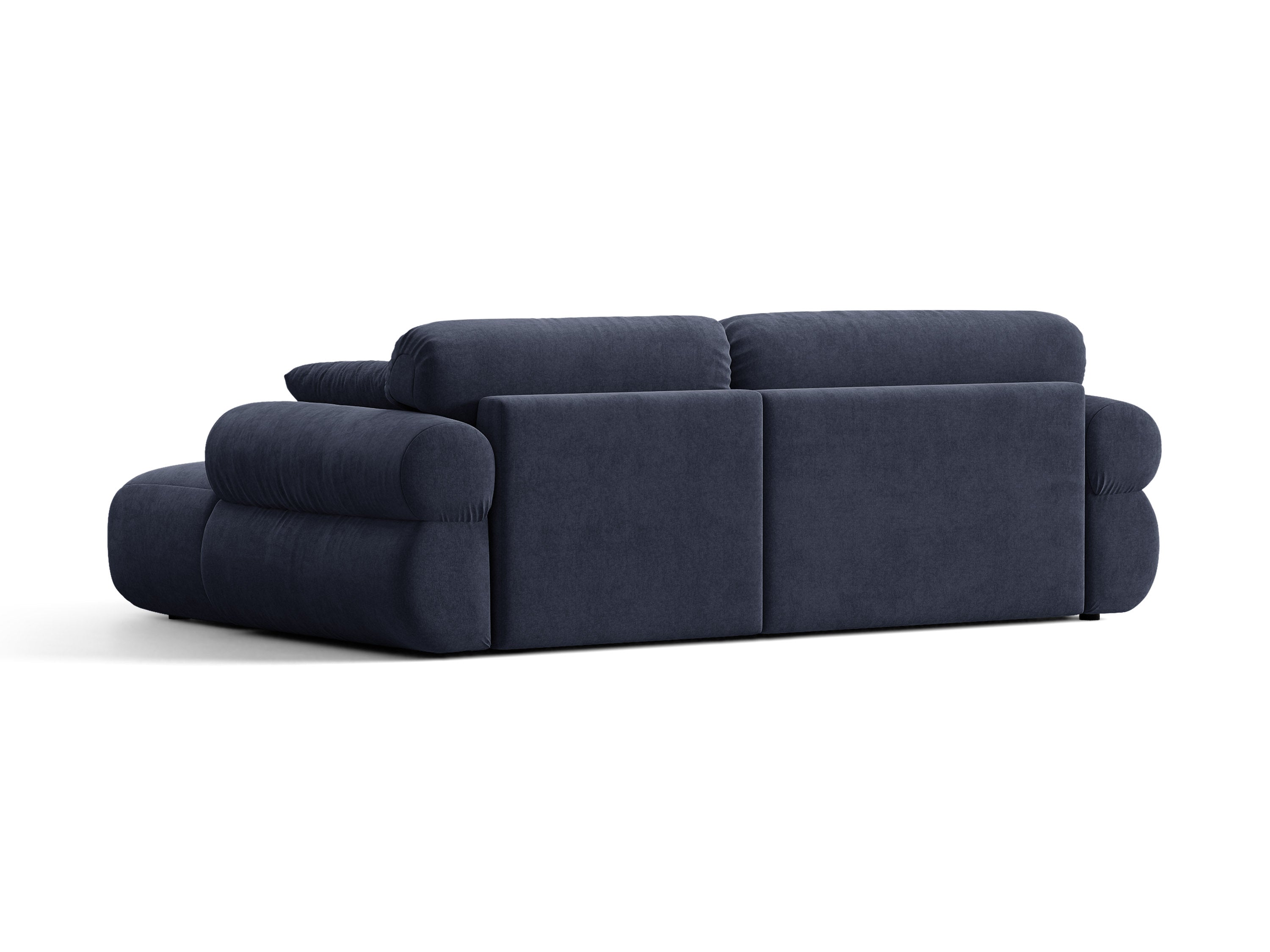 Micadoni Ophelia Ecksofa 4-Sitzer Strukturierter Stoff Liberty Marineblau Rechts