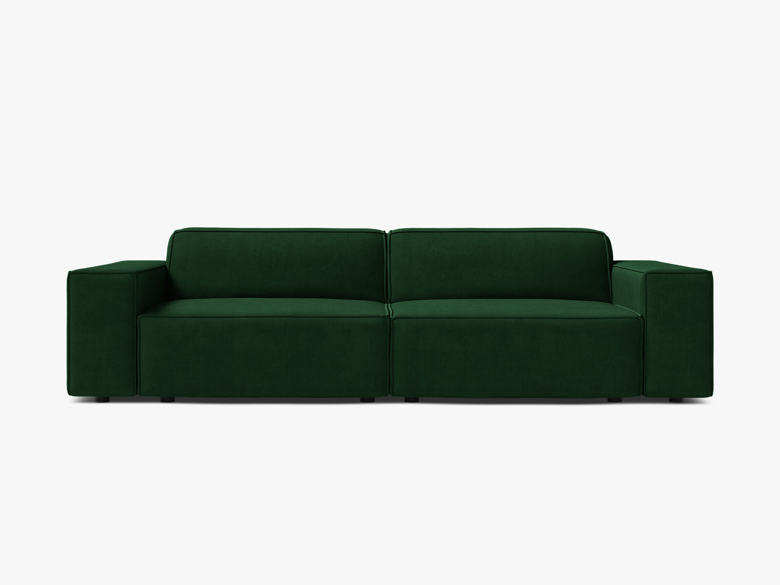 Micadoni 3-Sitzer Sofa Jodie Samt Bluvel Flaschengrün