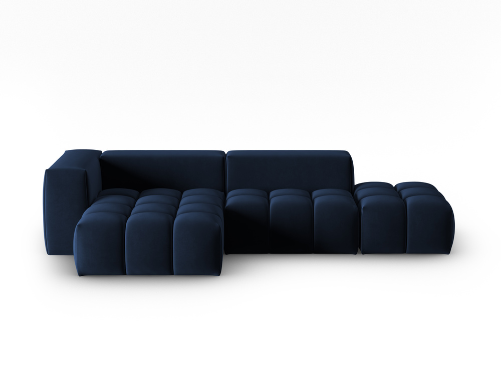Cosmopolitan Design Ecksofa Verona 4-Sitzer offen Samt Casino Königsblau Links
