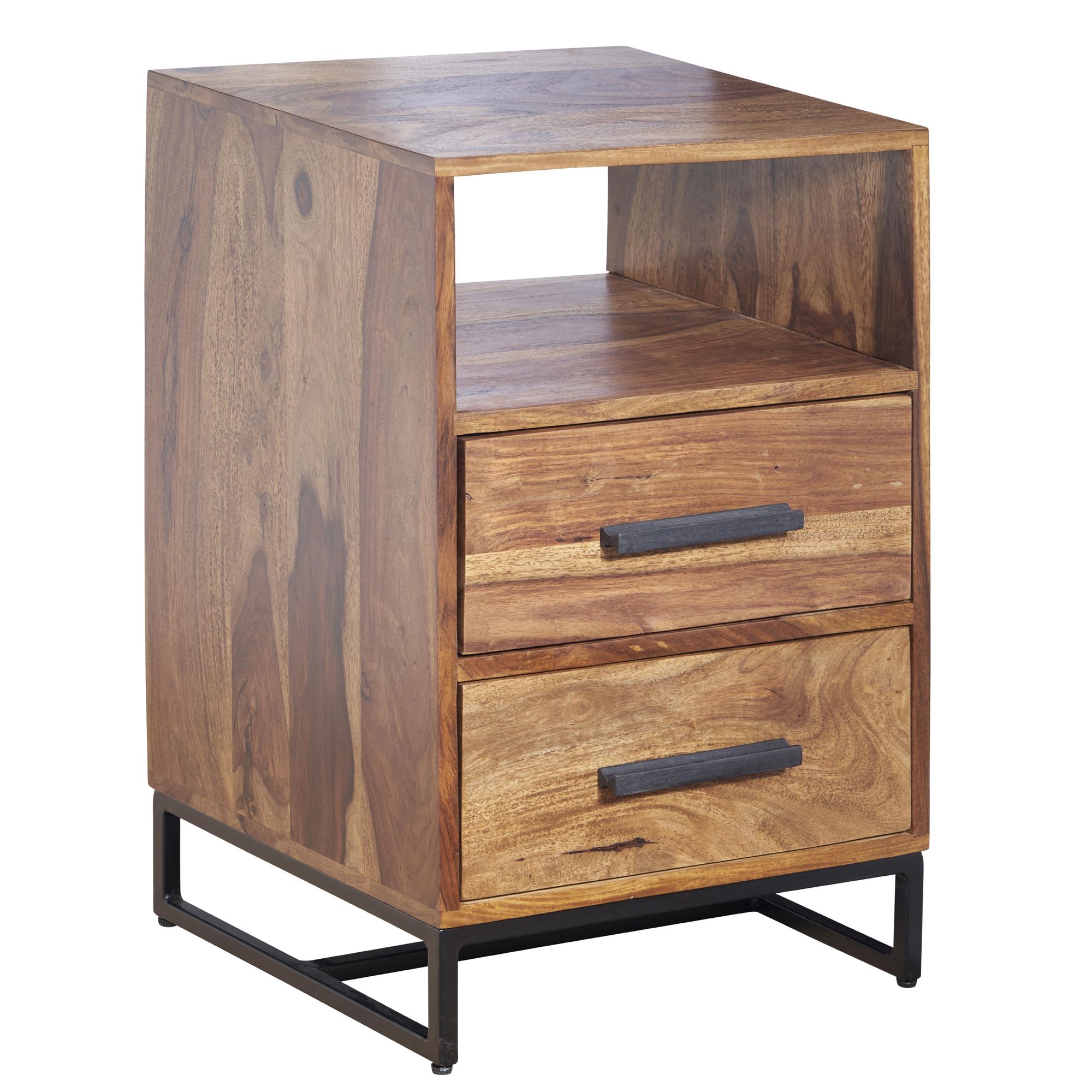 Nachttisch Aurskog Massivholz Dunkelbraun 40 × 35 × 66 cm