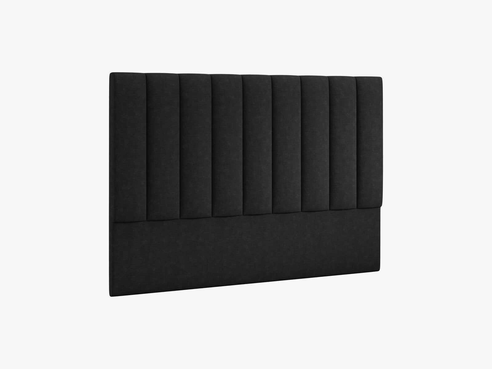 Micadoni Marl Samtiger Kopfteil 140 cm (H 120 cm) Strukturierter Stoff Liberty Schwarz 180x120
