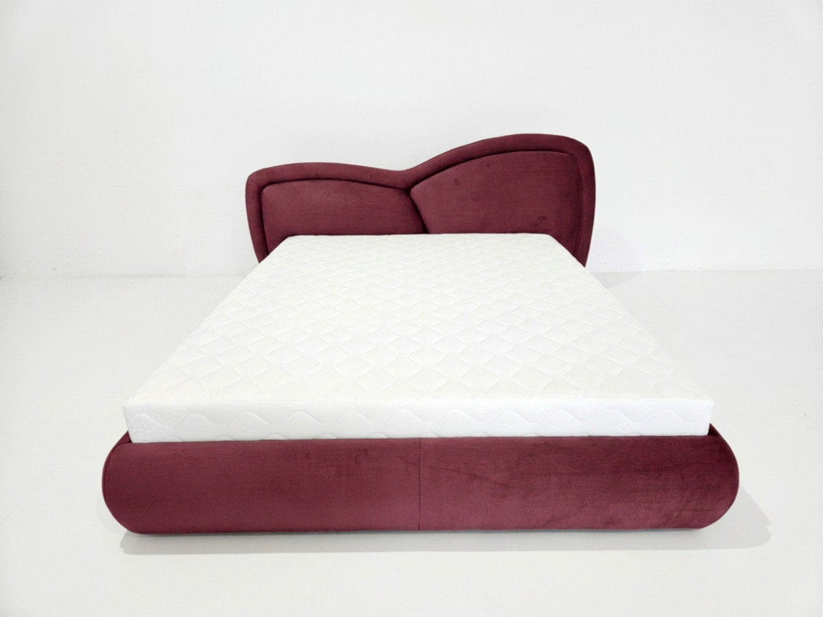 Bobochic Daniela Polsterbett Samt Rot, Liegefläche 160 × 200 cm