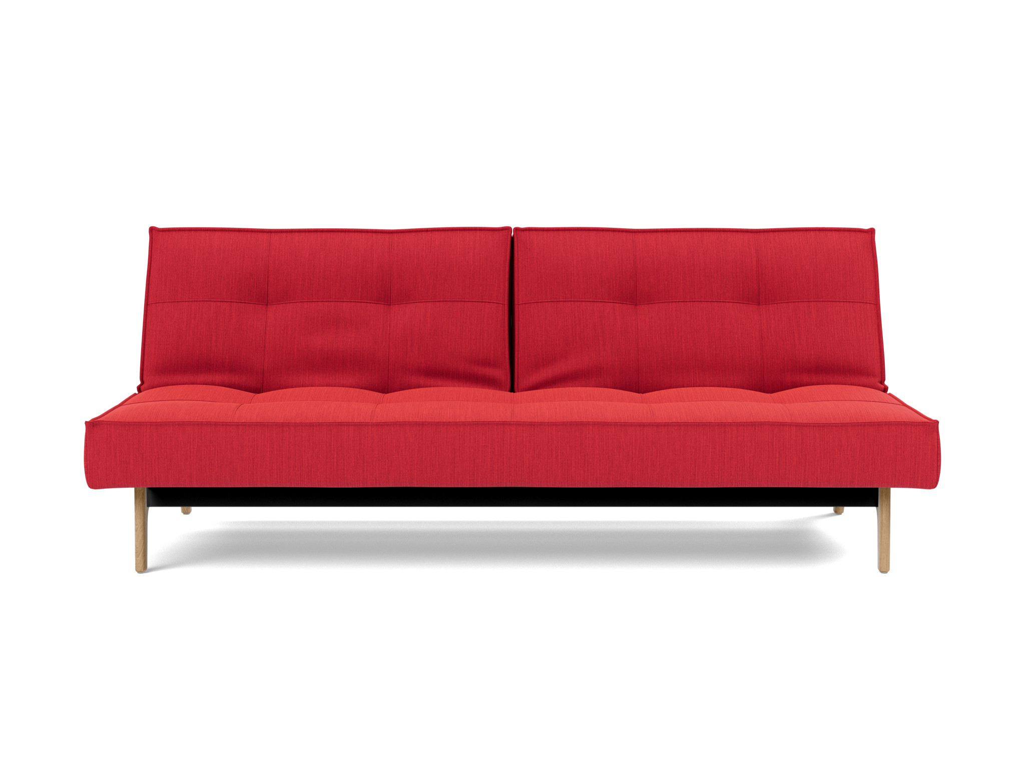 Schlafsofa Splitback Flachgewebe Elegance 511-Red Beine Eiche
