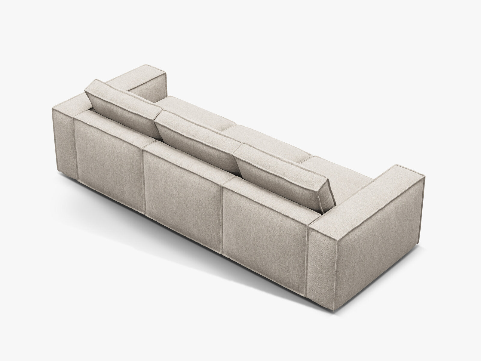 Micadoni modulares Sofa Pola 4-Sitzer Strukturierter Stoff Babel Sand