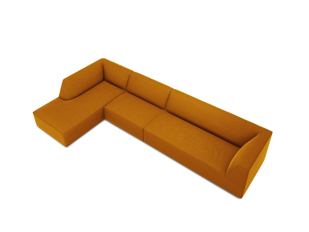 Cosmopolitan Design Ecksofa Siena 5-Sitzer Samt Salvador Gelb Links