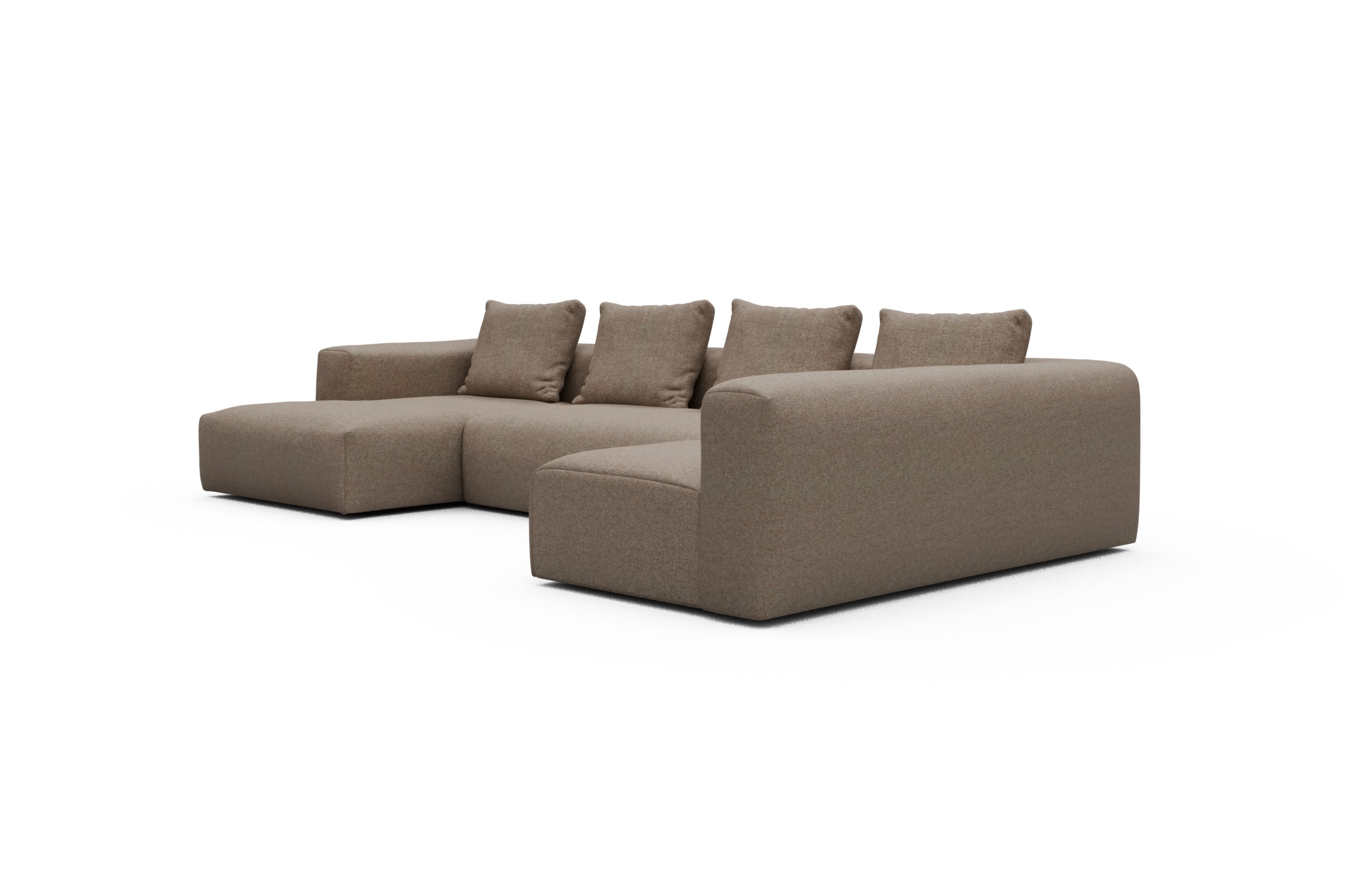 Wohnlandschaft Fred Chaiselongue links mit 2-Sitzer und lange Armlehne rechts Sama-Antelope