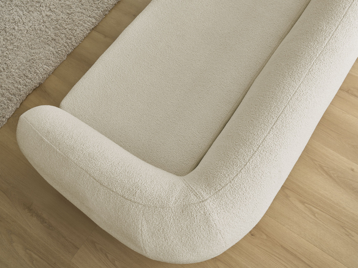 Bobochic Neyo Schlafsofa 3-Sitzer Bouclé-Stoff Beige