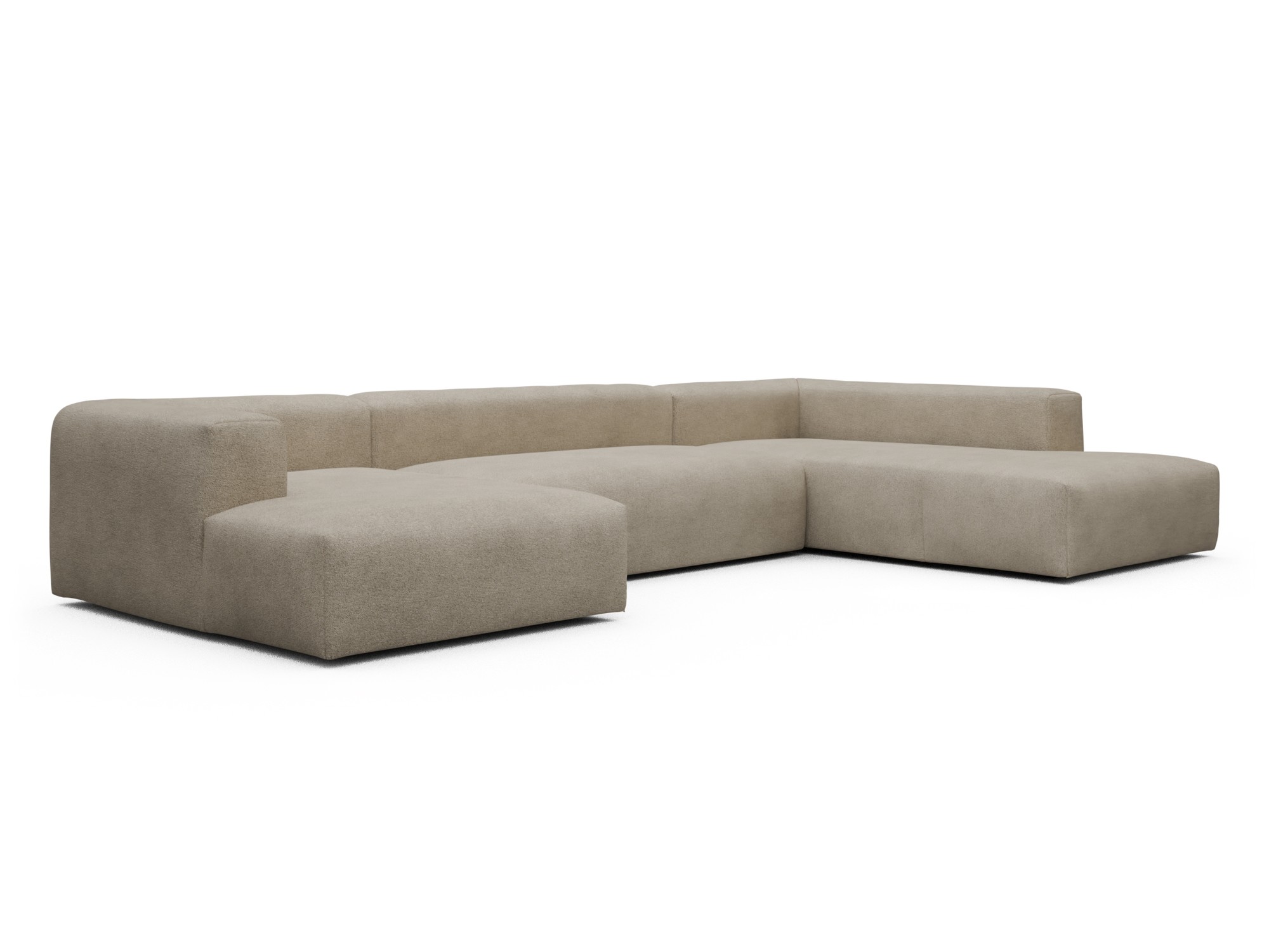 Skandi Home Wohnlandschaft Fred Relax-Ecke rechts mit 2-Sitzer und Chaiselongue links Boucle-Belge moebelfaktor