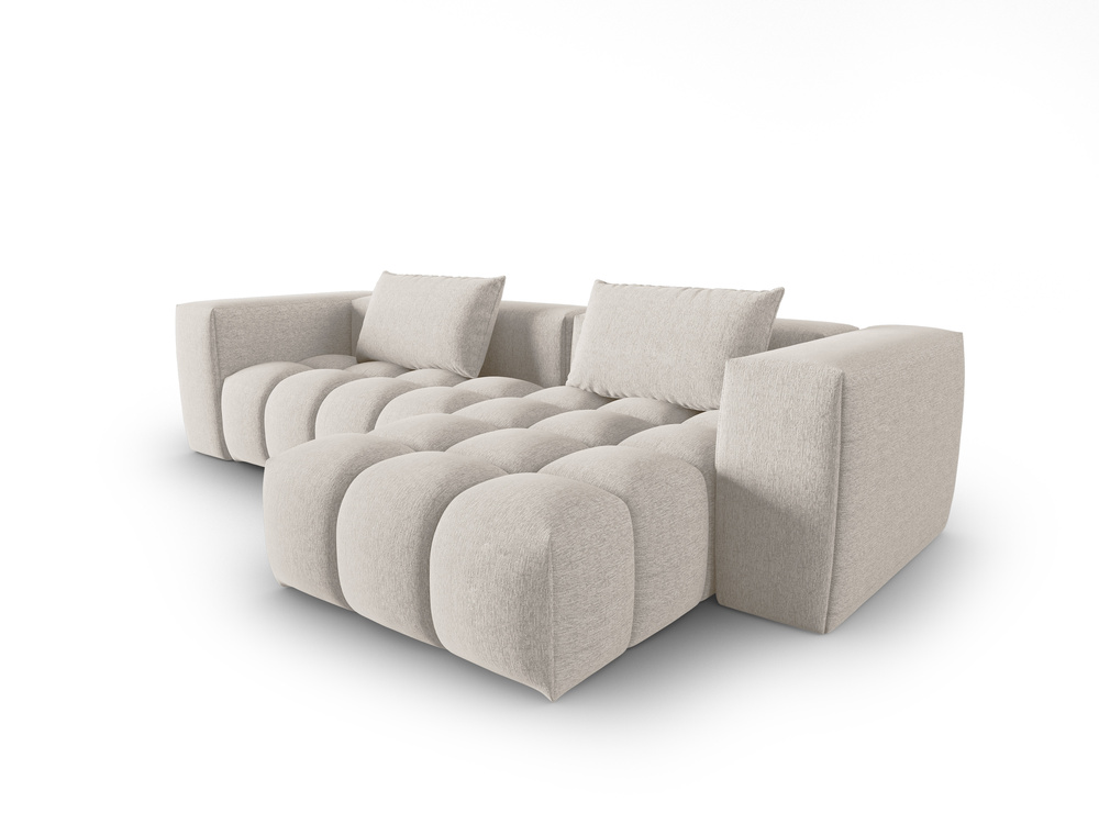 Cosmopolitan Design Ecksofa Verona 3-Sitzer Strukturierter Stoff Sorella Beige Links