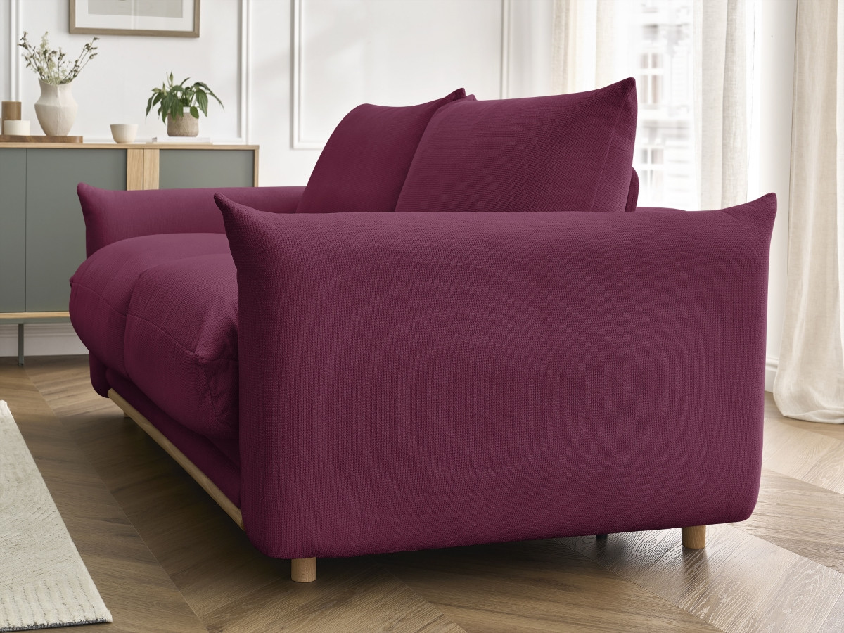 Bobochic Ernest Schlafsofa 3-Sitzer, Liegefläche 190 × 140 / 160 cm Stoff Rot, Liegefläche 160 × 190 cm