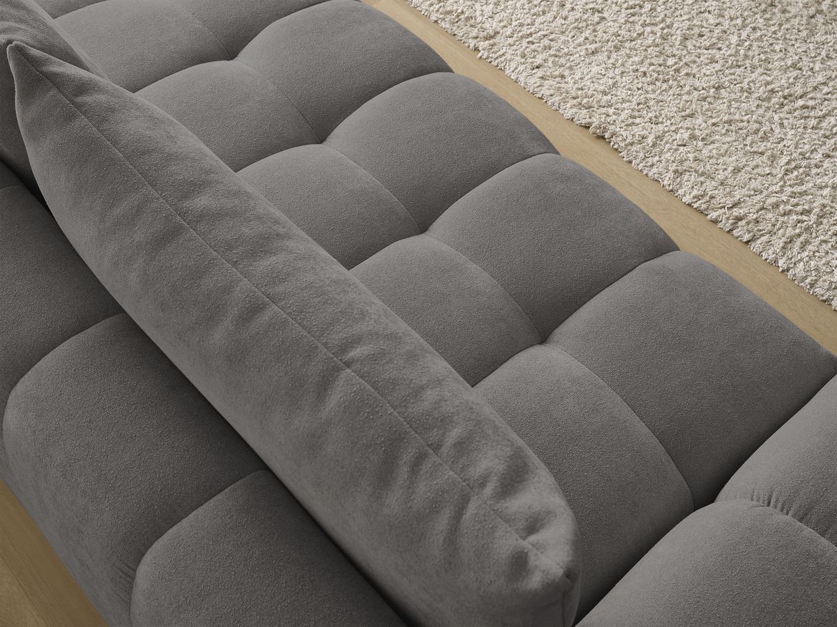 Bobochic Everest Schlafsofa 3-Sitzer mit Bettkasten, 2 Kissen Strukturstoff Dunkelgrau