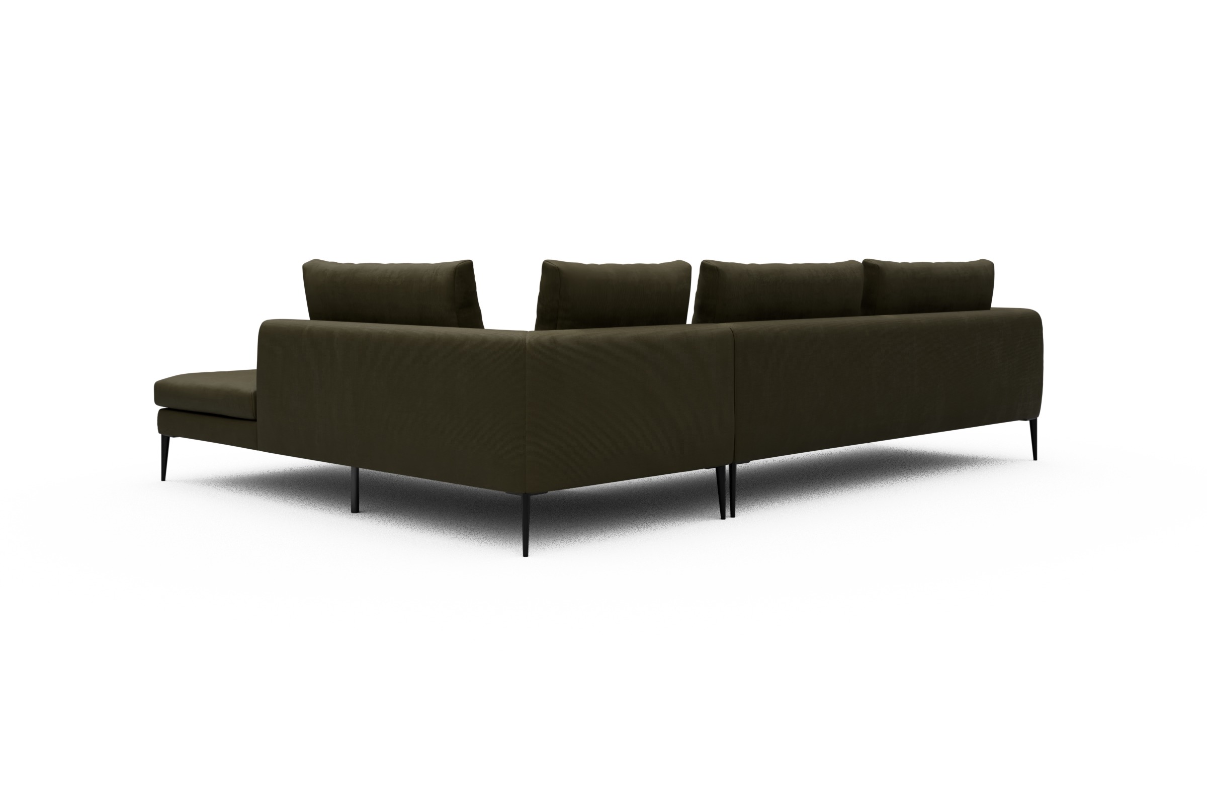 Ecksofa Paul Relax-Ecke links mit 3-Sitzer Cordufine-Pine-Green