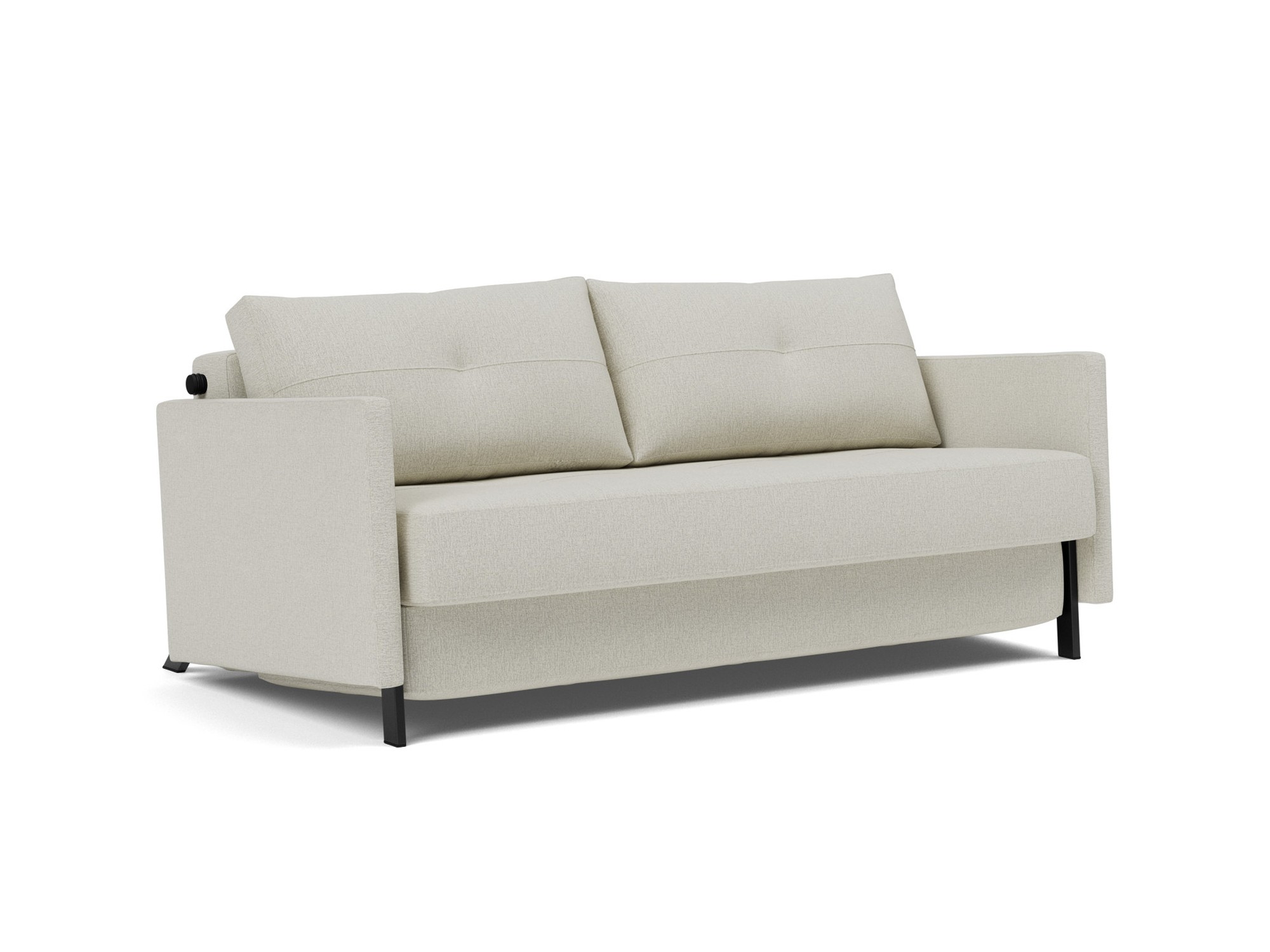 Schlafsofa Cubed mit Armlehnen 160 Flachgewebe Mixed Dance 527-Natural