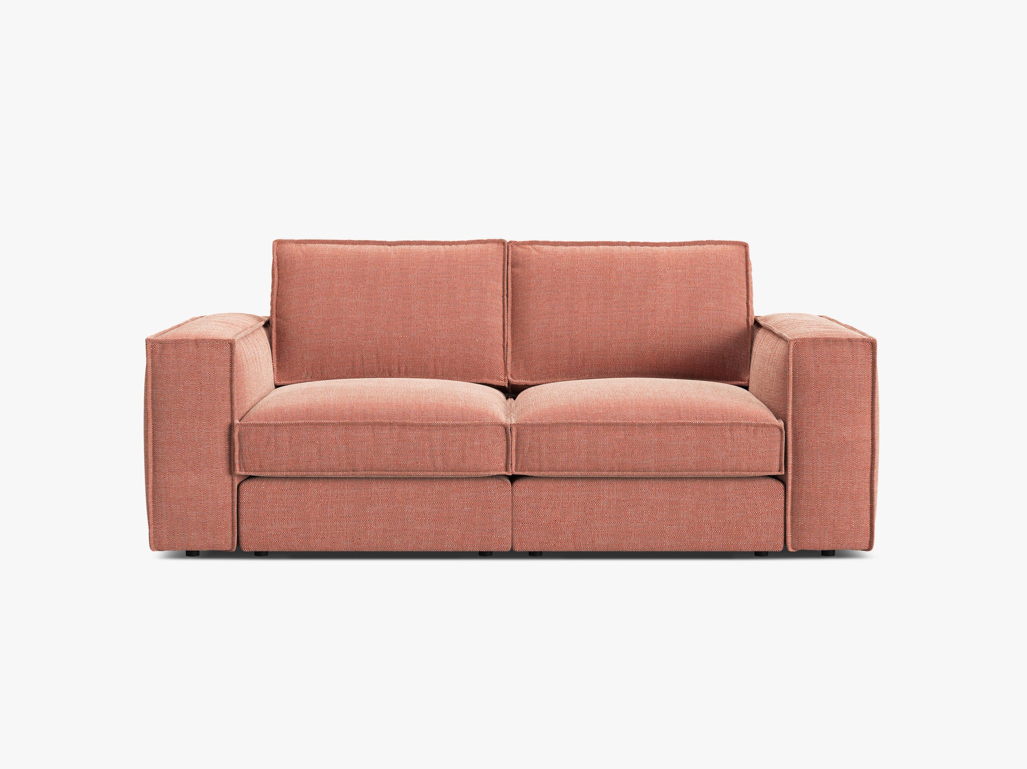 Micadoni modulares Sofa Pola 2-Sitzer Strukturierter Stoff Babel Rot