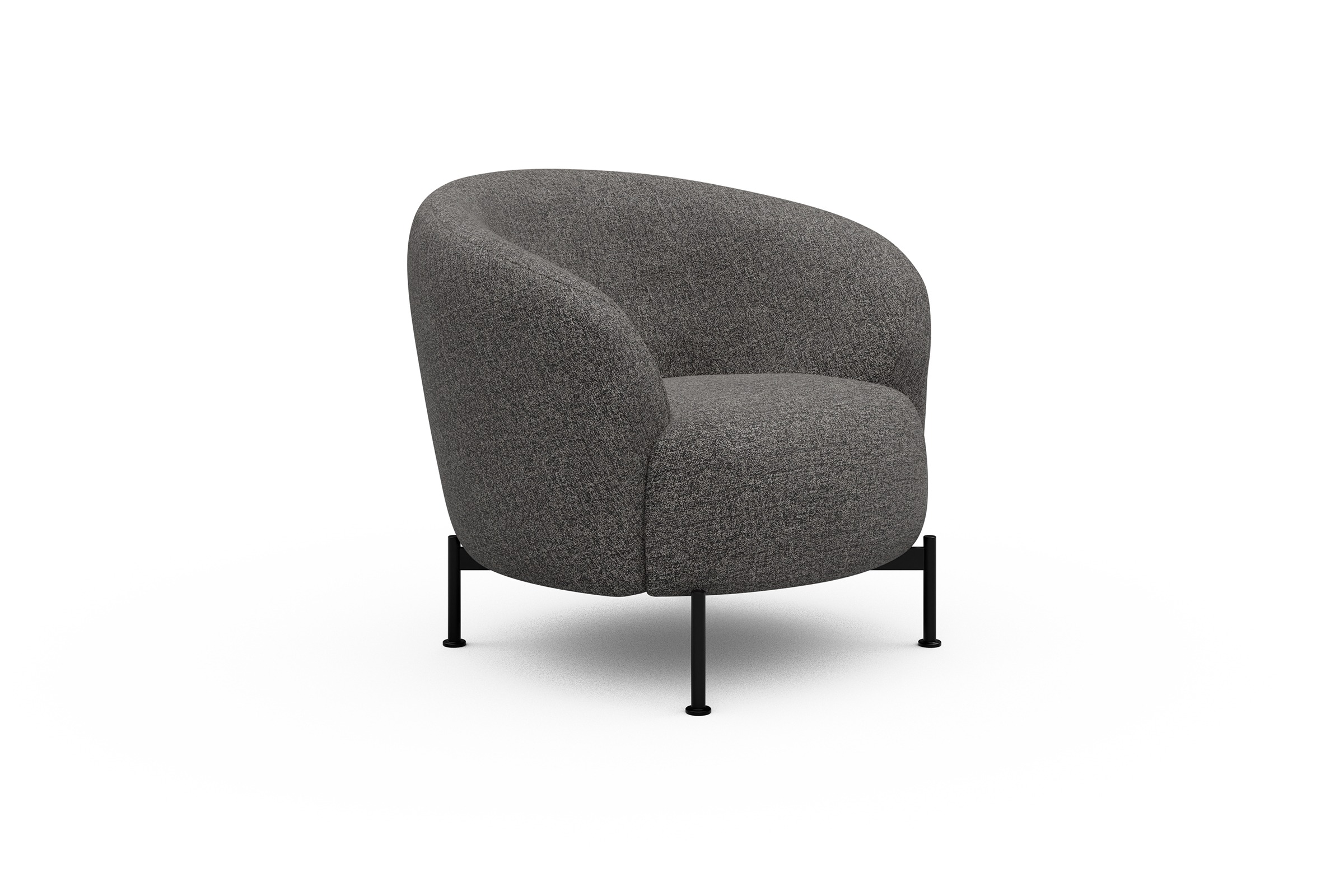 Sessel Ronda X-Metallgestell Schwarz Carreno-Salt-and-Pepper