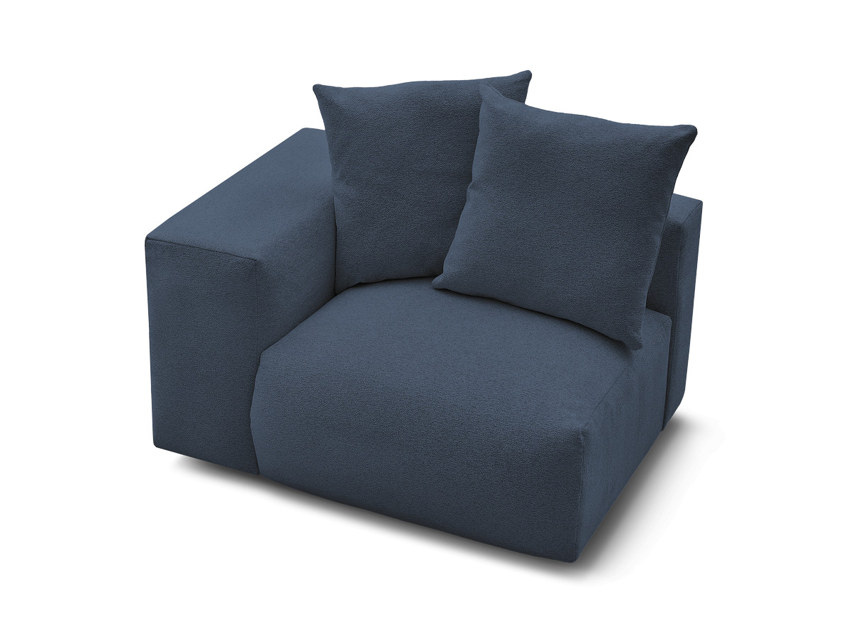 Bobochic Voltaire Sofamodul 1-Sitzer 130 × 100 cm Melange-Stoff Dunkelblau Ecke links