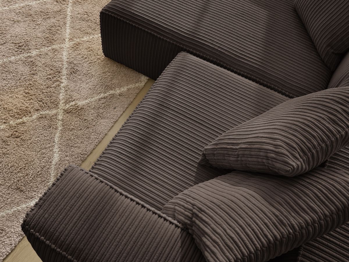 Bobochic Nina Ecksofa Cordsamt Braun Ecke links