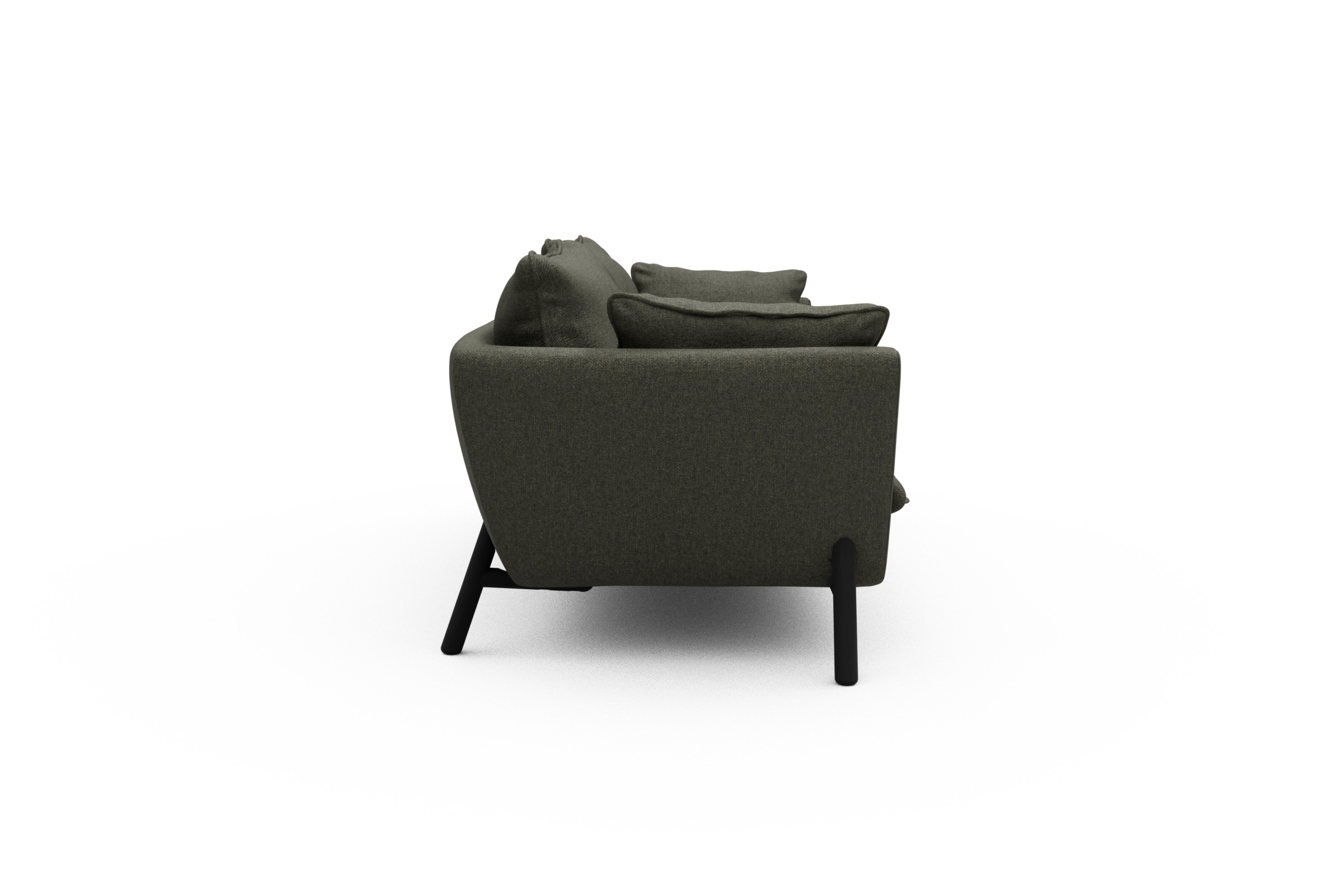 Sofa Emil PREMIUM 3-Sitzer Beinfarbe Eiche Schwarz Sama-Winter-Moss
