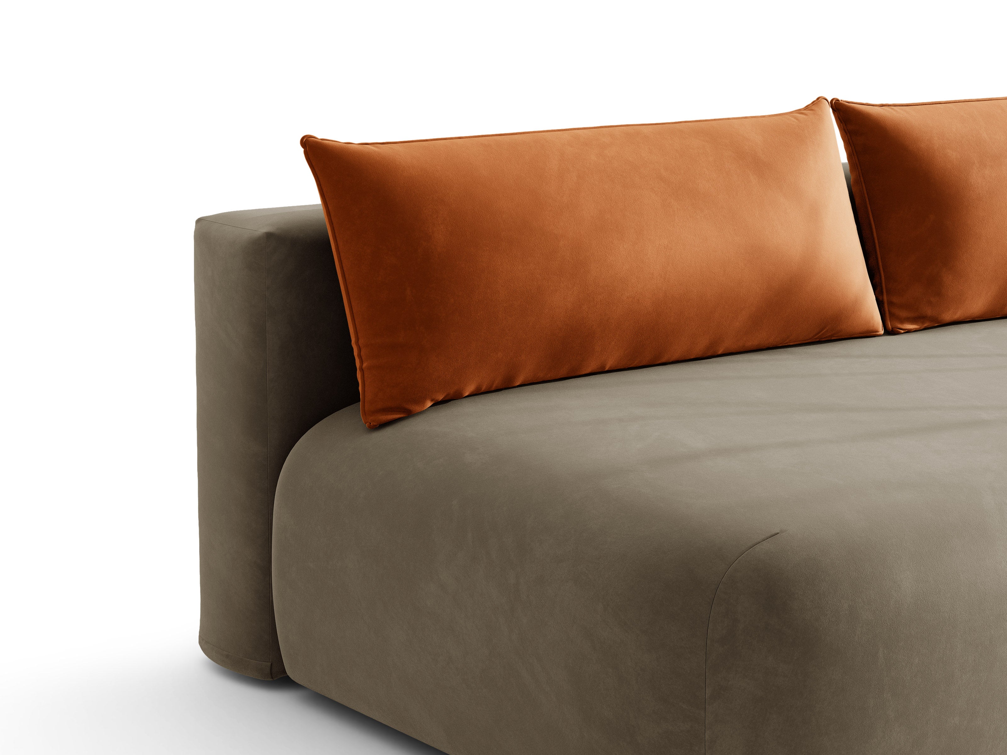 Micadoni Hena Sofa Mit Bettfunktion Und Stauraum Samt Salvador Graubraun
