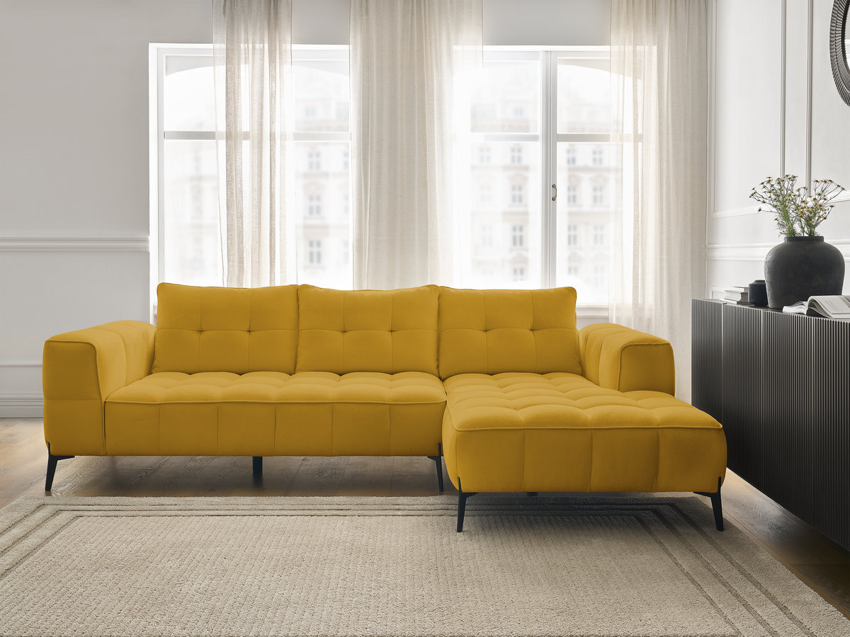 Bobochic Anis Ecksofa Strukturstoff Gelb Ecke rechts