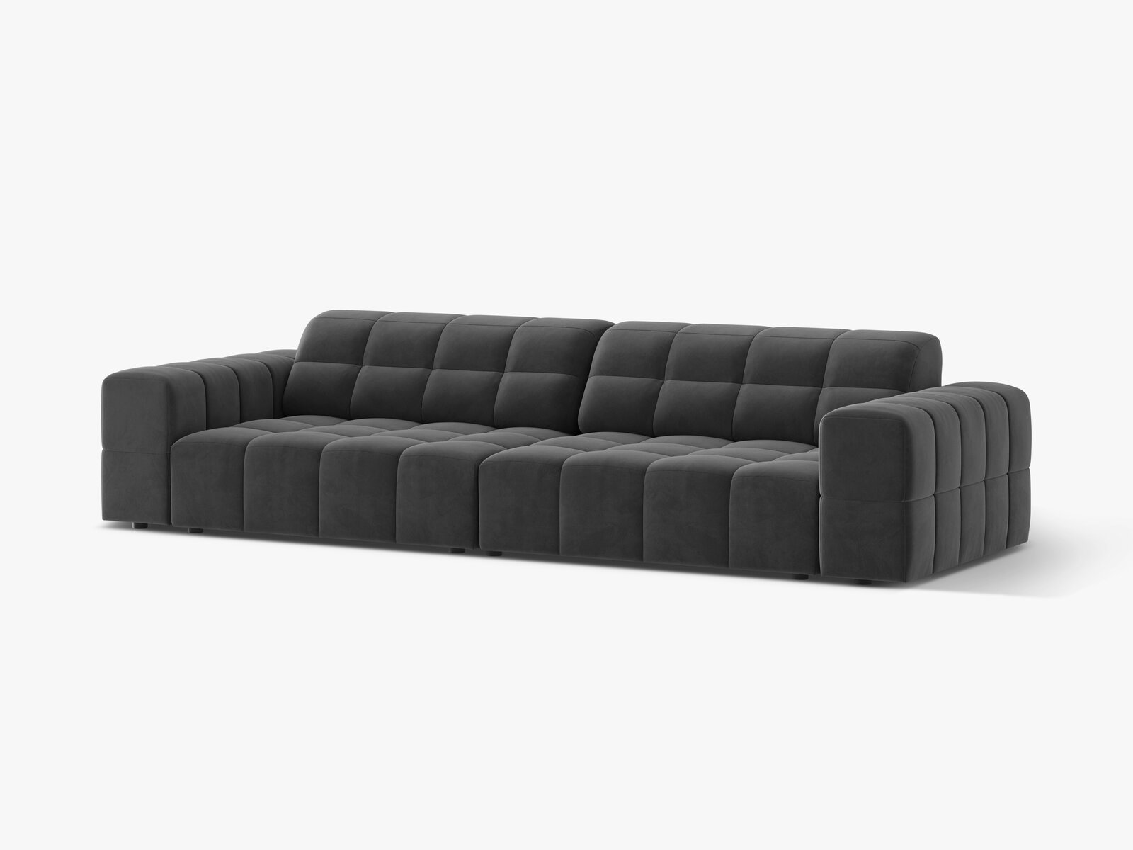 Micadoni Sofa Jennifer 4-Sitzer Samt Venus Grau