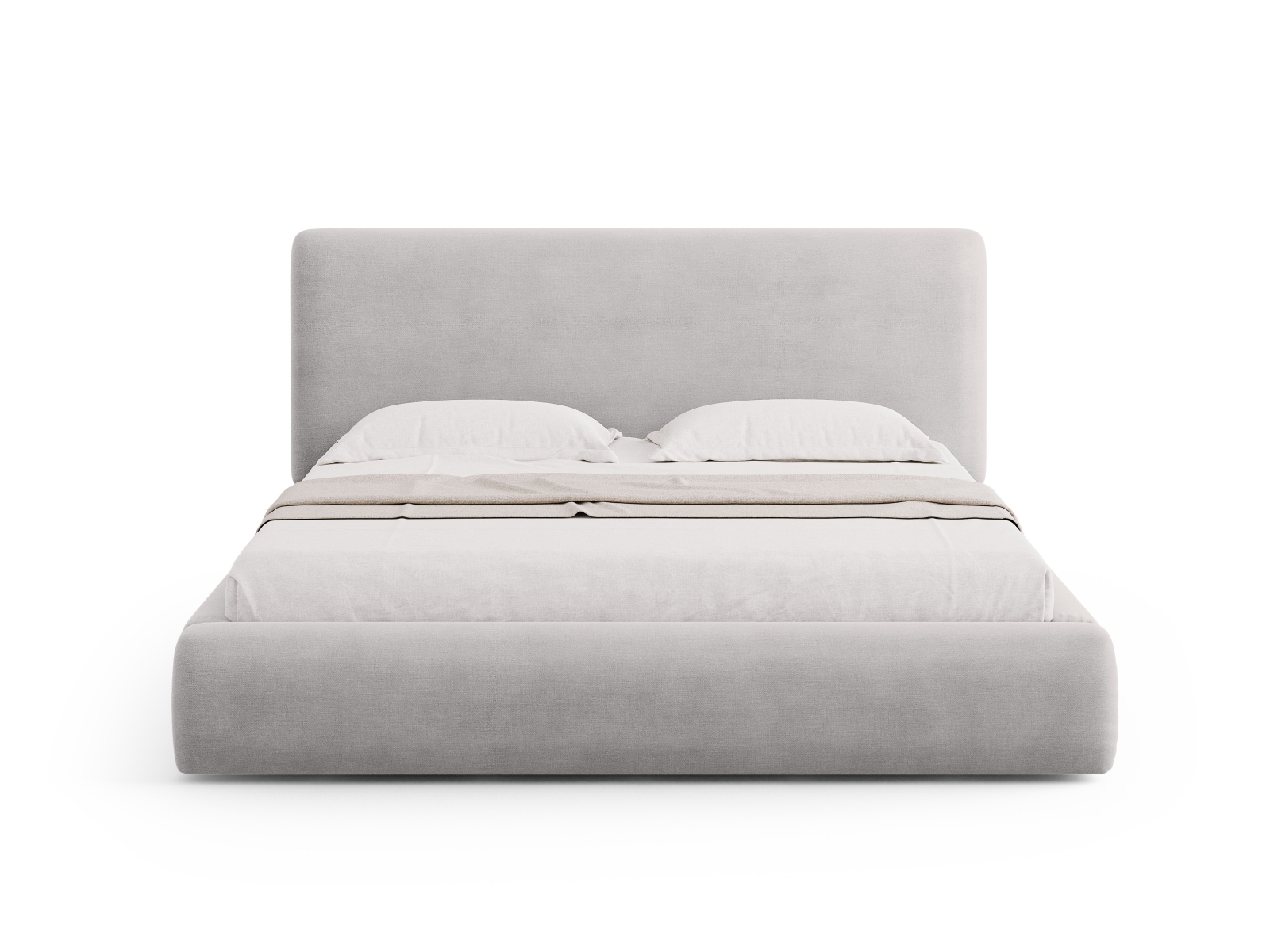 Cosmopolitan Design Stauraumbett mit Kopfteil Colonel 200x200 Chenille Rebel Hellgrau