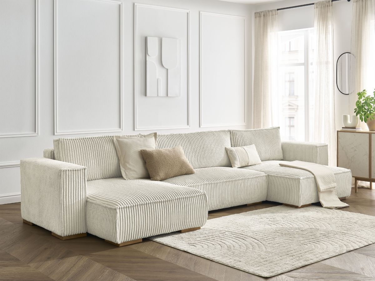 Bobochic Chelsea Wohnlandschaft Breitcord weich Beige