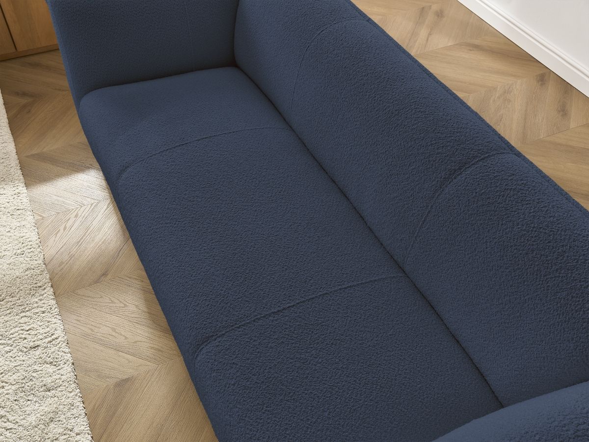 Bobochic Giorgia Sofa 3-Sitzer Bouclé-Stoff Dunkelblau