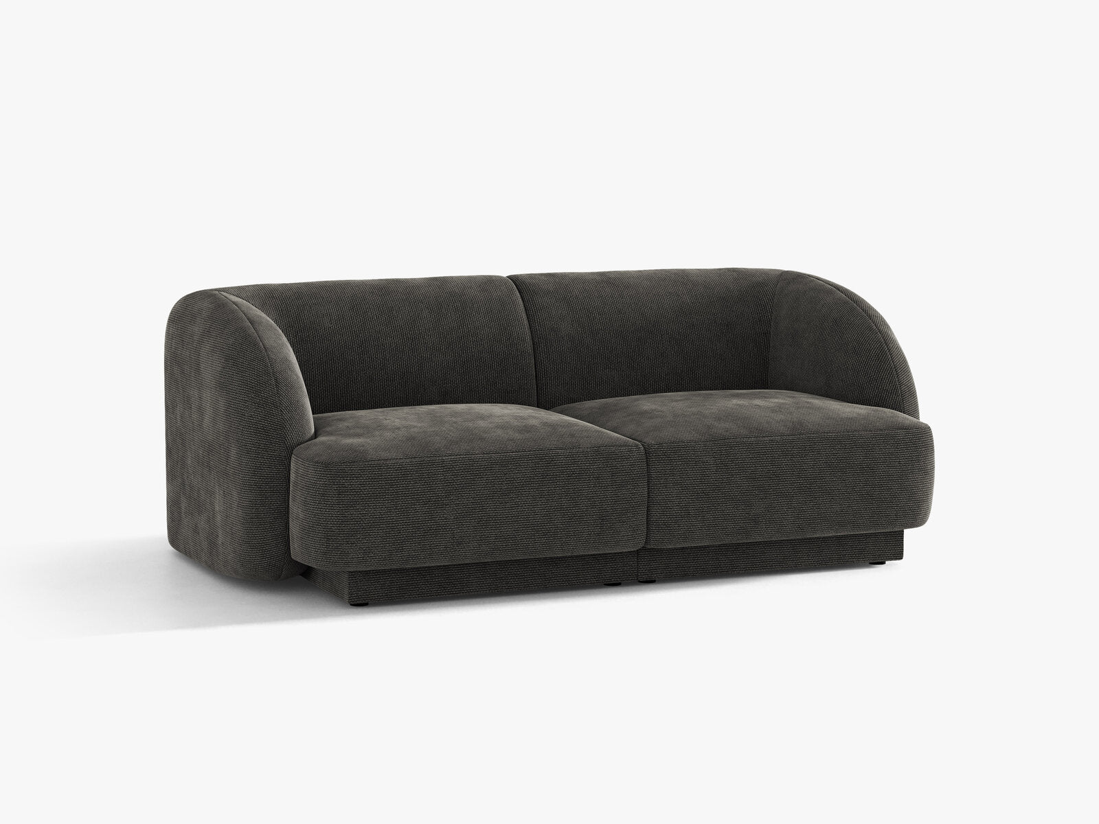 Micadoni Sofa Miley 2-Sitzer Chenille Eden Dunkelgrau