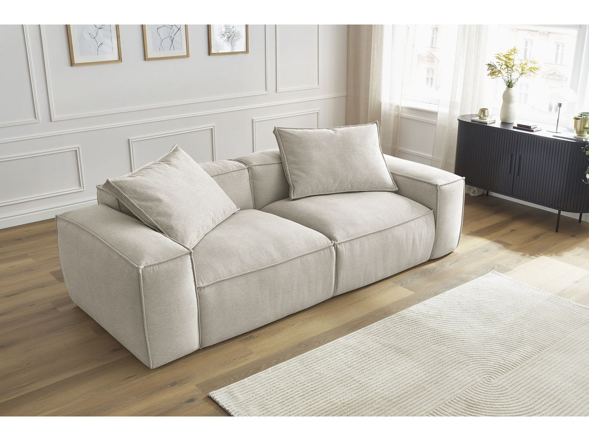 Bobochic Boheme Sofa 3-Sitzer Melange-Stoff Beige