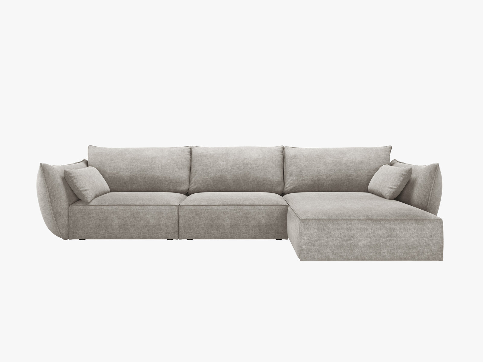 Micadoni Ecksofa Kaelle 4-Sitzer Rechts Chenille Over The Horizon Hellgrau