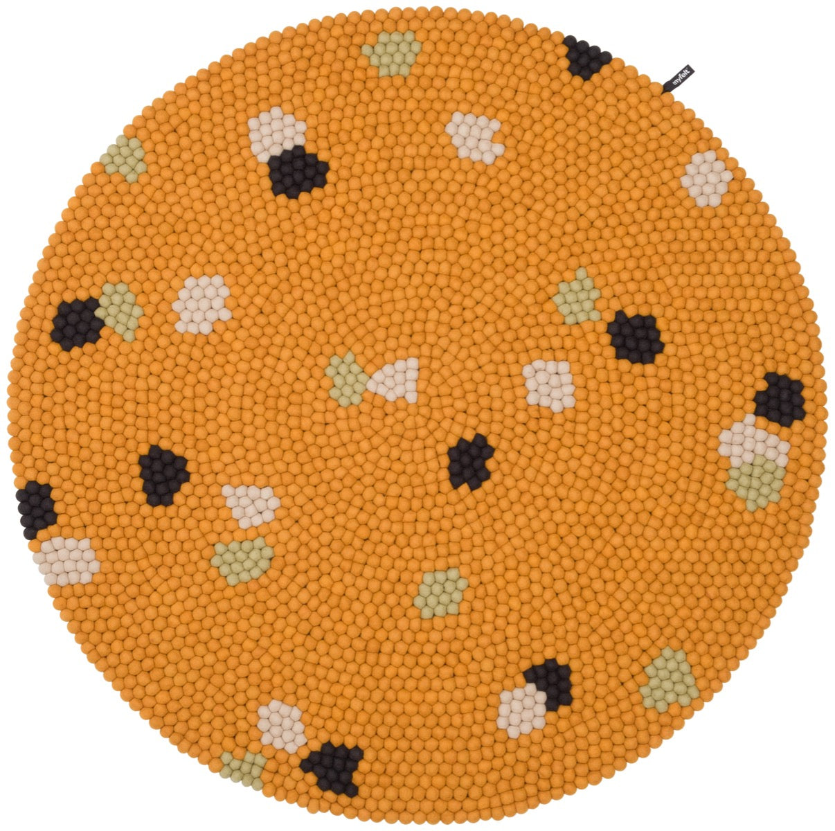 myfelt Terra Sun Filzkugelteppich Gelb rund Ø 50 cm