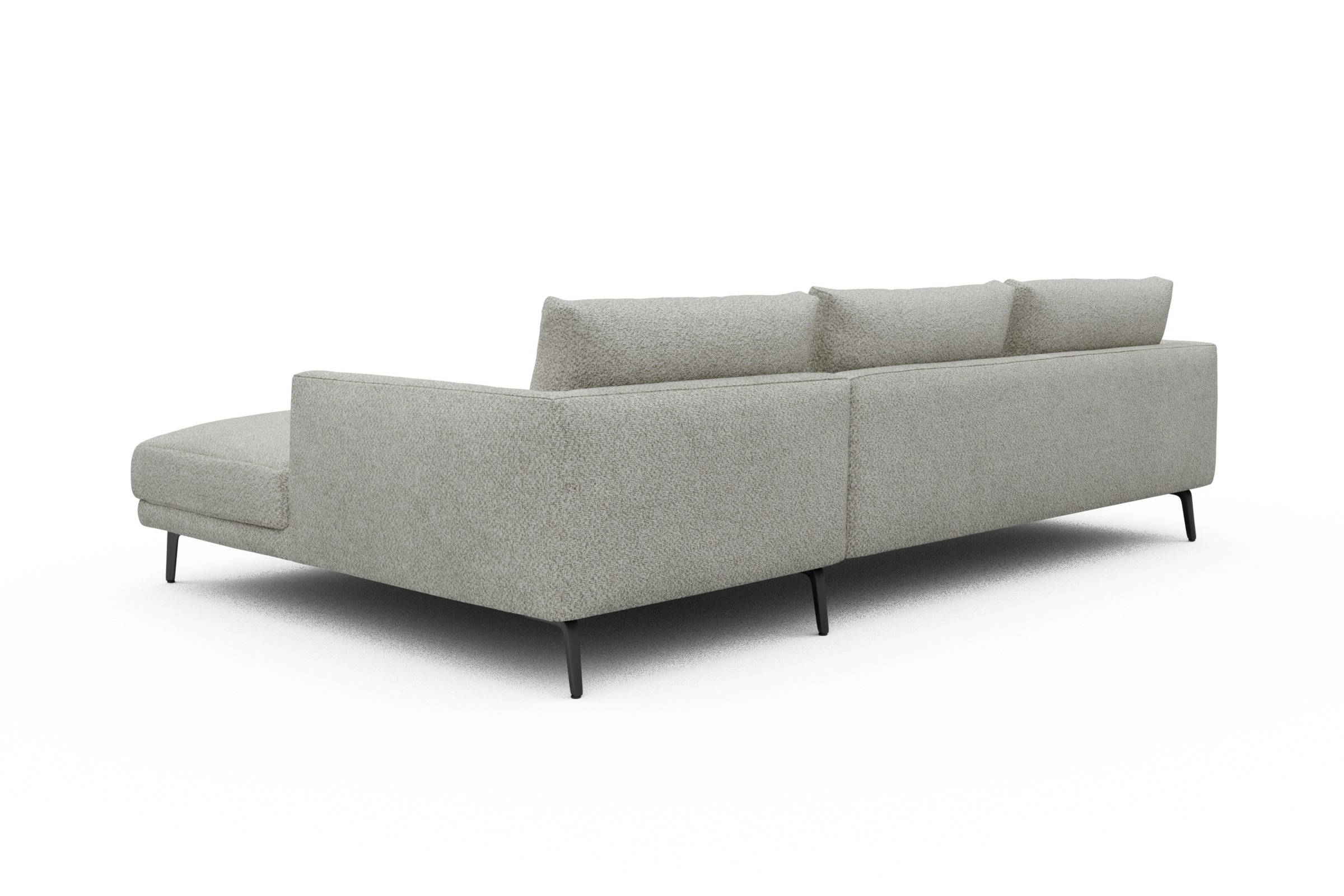Ecksofa Karl Chaiselongue rechts mit 2,5-Sitzer Vanora-Warm-Sand