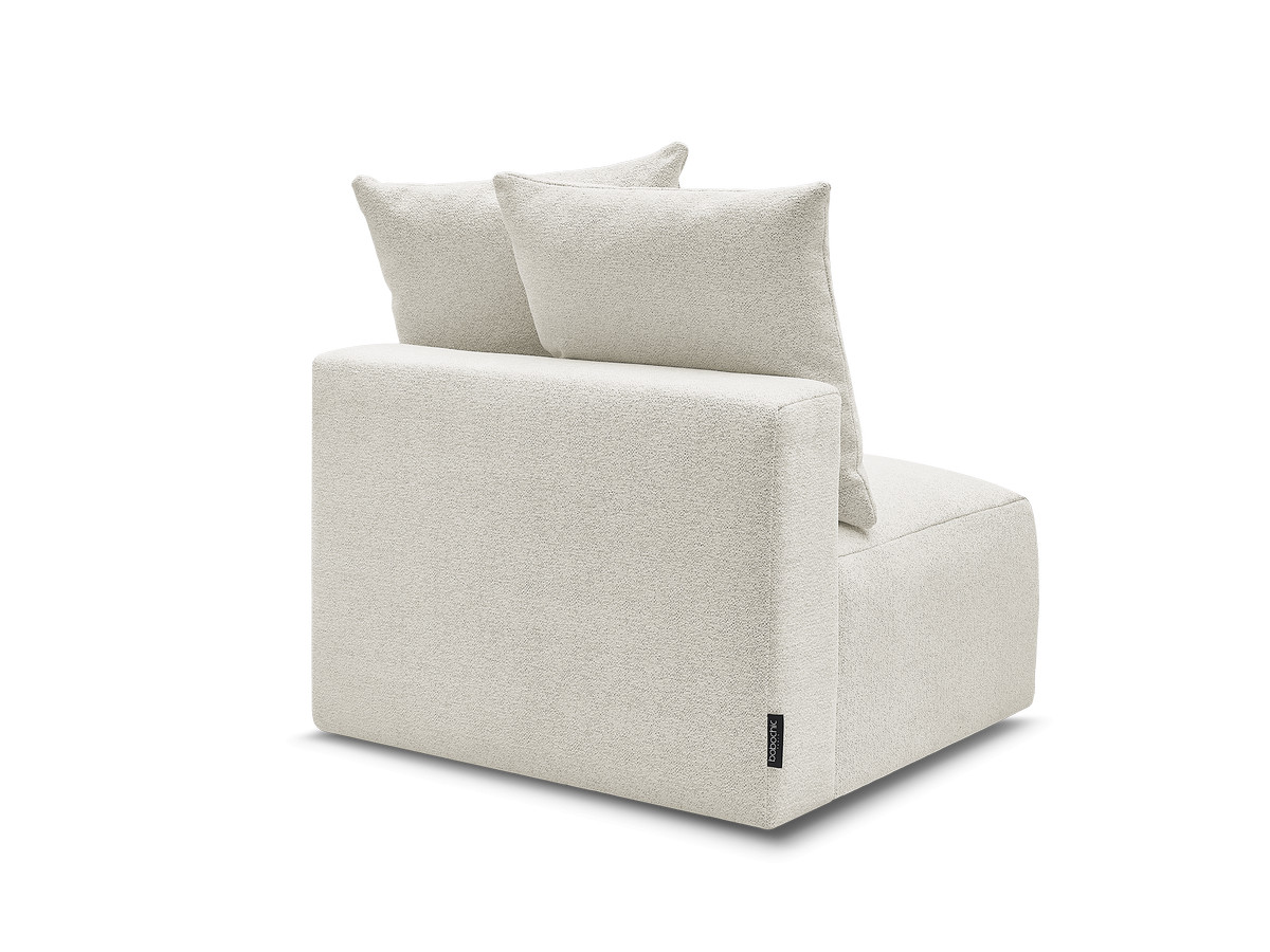 Bobochic Voltaire Sofamodul 1-Sitzer 90 × 100 cm Melange-Stoff Weiß