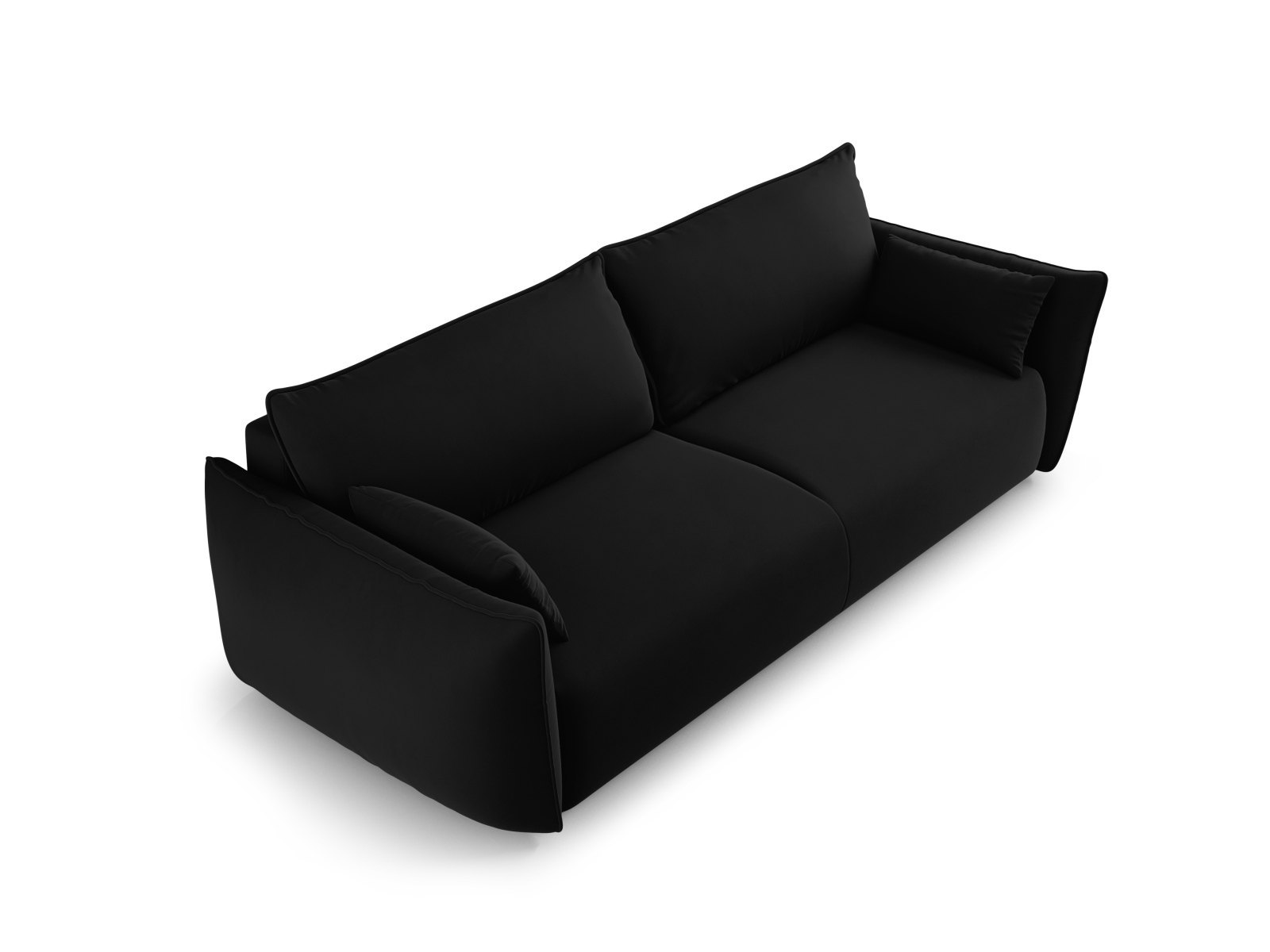 Cosmopolitan Design Schlafsofa Matera 3-Sitzer mit Bettkasten Samt Salvador Schwarz