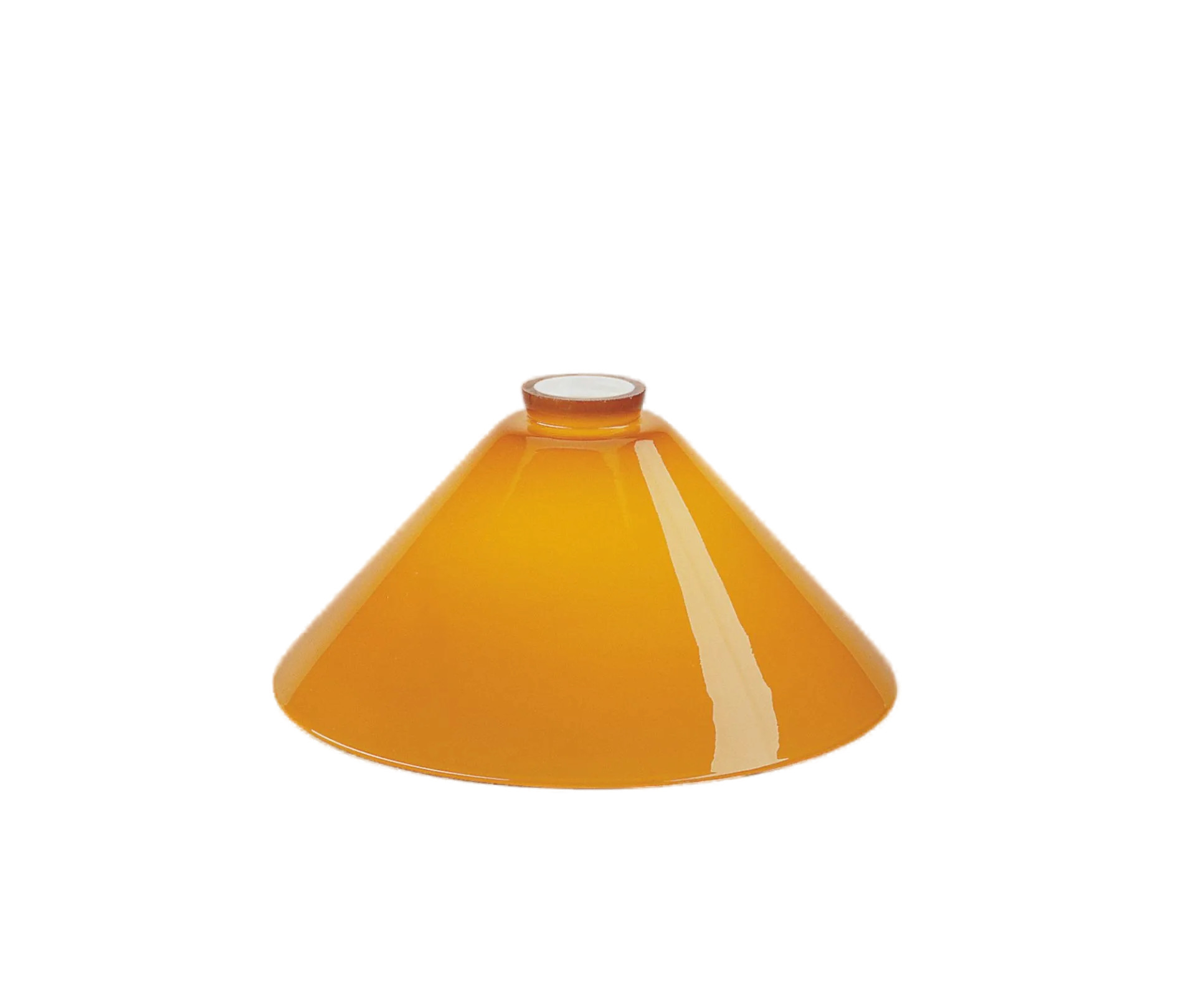Berliner Messinglampen Glasschirm Nr. 70 Kegelform, Cognac
