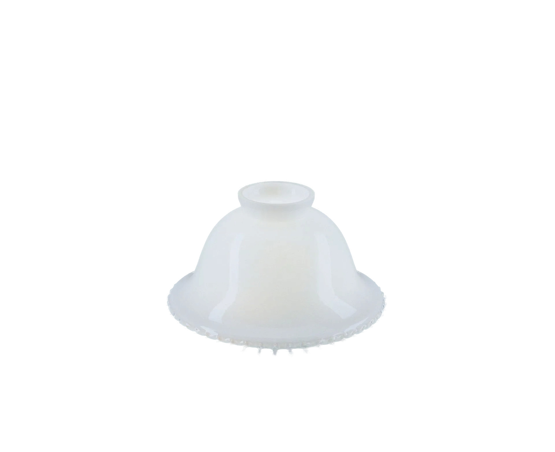 Berliner Messinglampen Glasschirm Nr. 10 Glockenform, Opalglas weiß glänzend