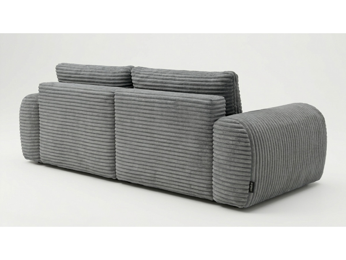 Bobochic Lucien Ecksofa mit Schlaffunktion und Bettkasten Breitcord weich Dunkelgrau Ecke rechts