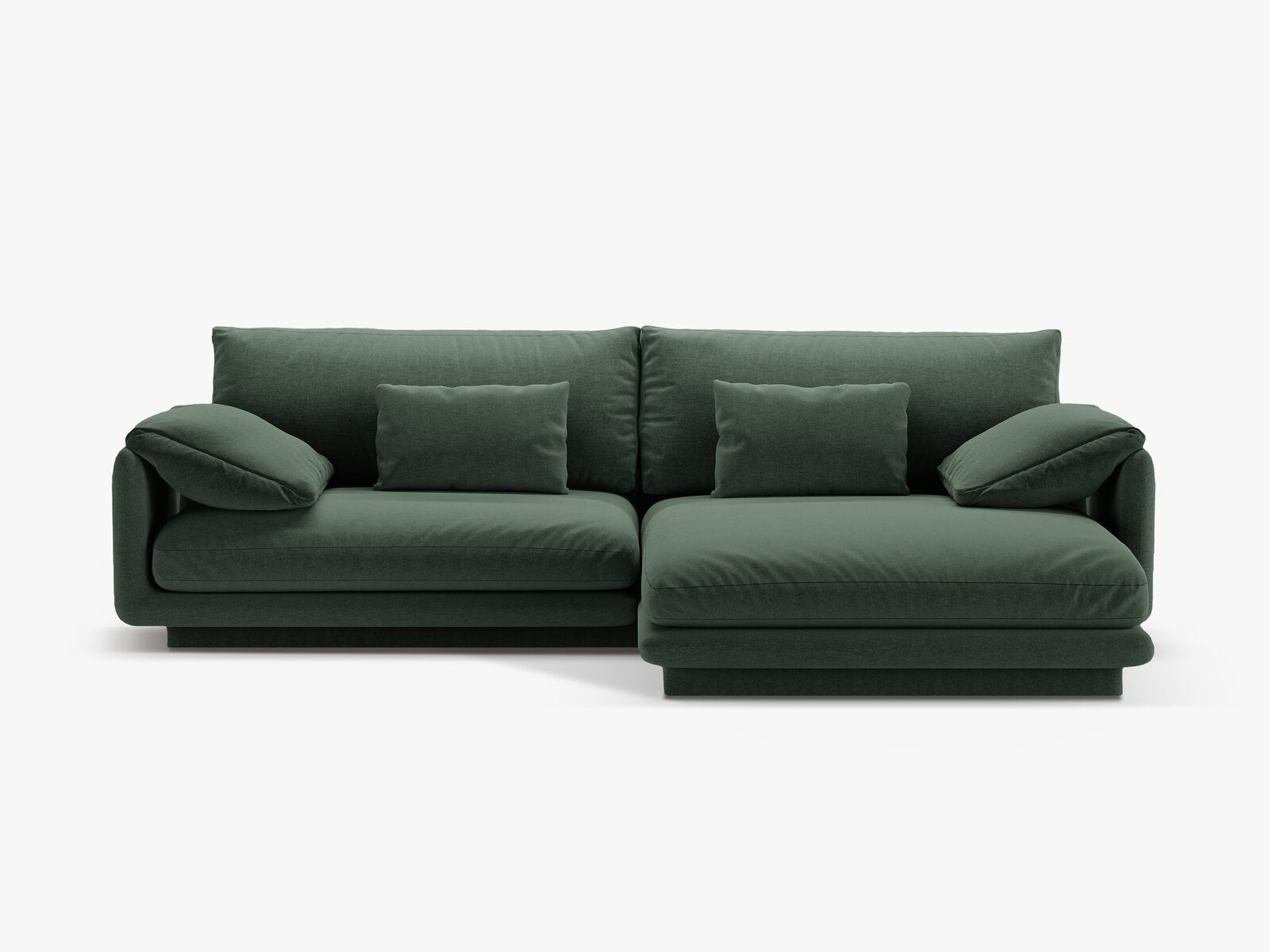 Micadoni Ecksofa Torino 4-Sitzer Rechts Strukturierter Stoff Moßgrün