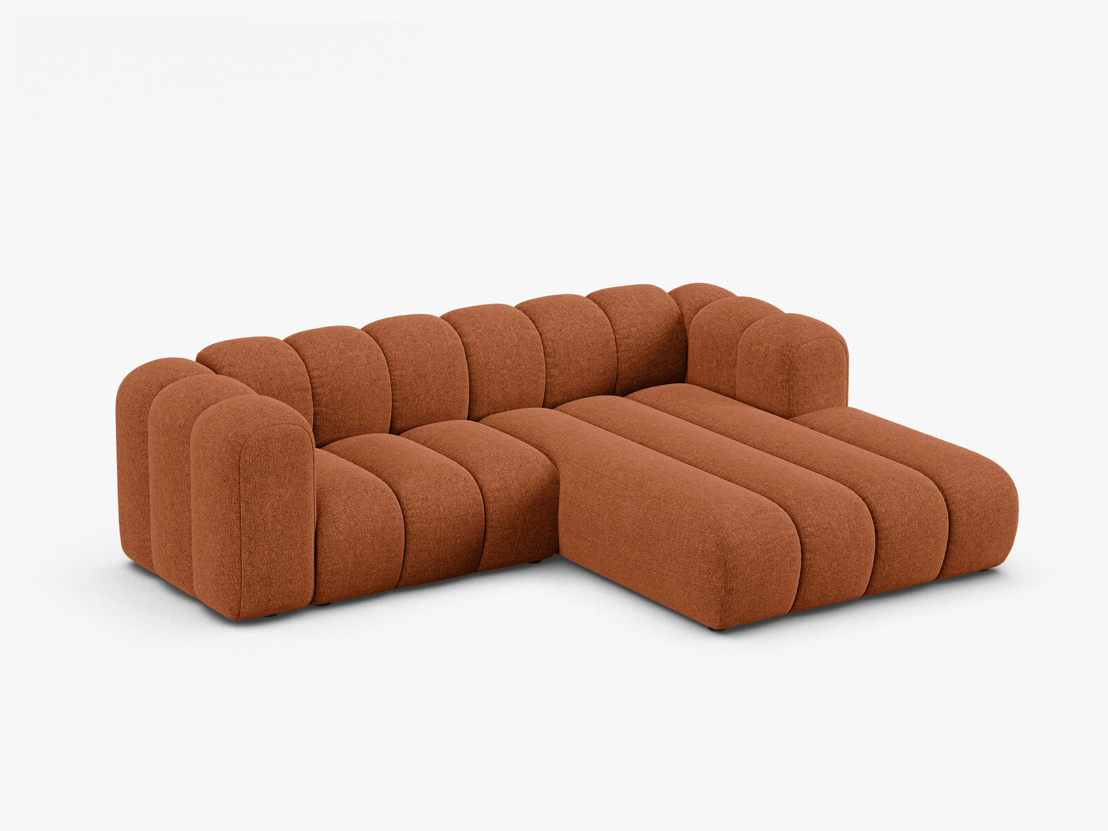 Micadoni Modulares Ecksofa Lupine 3-Sitzer Rechts Chenille Eden Ziegel
