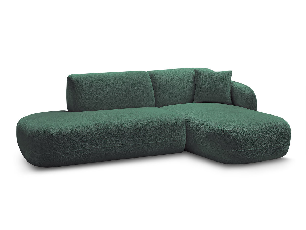 Bobochic Anda Ecksofa 241 × 163 cm Chenille Dunkelgrün Ecke rechts