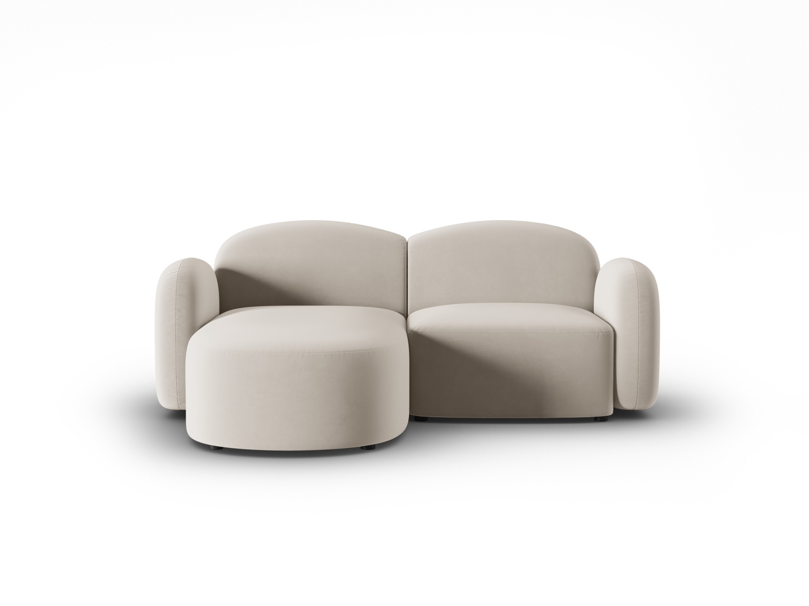 Micadoni Ecksofa Blair 3-Sitzer Links Samt Casino Hellbeige