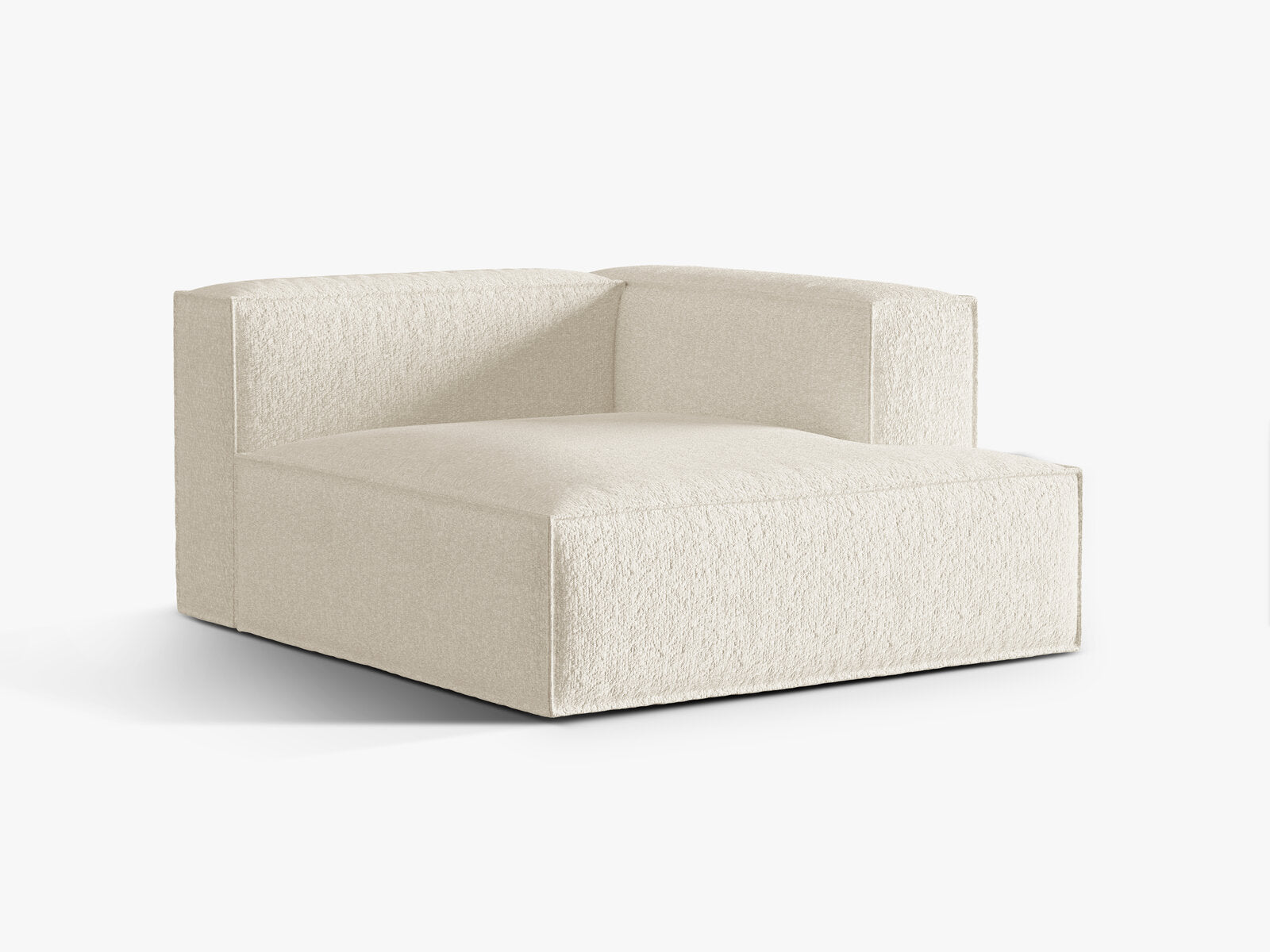Micadoni Recamiere Nuria 1-Sitzer Rechts Boucle Elfenbein