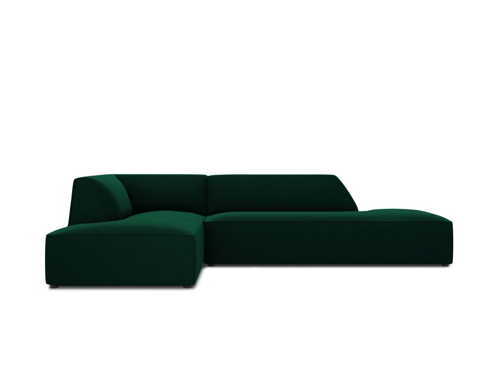 Cosmopolitan Design Ecksofa Siena 4-Sitzer offen Samt Salvador Flaschengrün Links